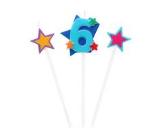 Atosa-Atosa-50699 - Candela 13 x 21 x 1,5 cm, Non 6, Divertente 3 U, Multicolore (50699)