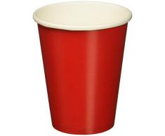 Amscan International 68015-40 - Bicchieri di Carta da 250 ml, Confezione da 20, Colore: Rosso, Taglia Unica