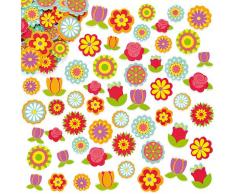 Baker Ross Fiorellini Adesivi in Schiuma Ideali per Decorare e Personalizzare Bigliettini, Creazioni Fai Da Te e Collage (confezione da 144)