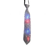 Dress Up America Cravatta dargento con luci lampeggianti a LED