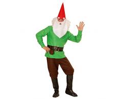 Widmann 01351 – Costume di Carnevale da Nano, Giacca, pantaloni, cintura con tasca, Copriscarpe, cappello con orecchie, sopracciglia, Verde