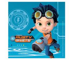 Amscan International 9904157 - Tovaglioli da pranzo stampati, confezione da 16 rivetti ruggine