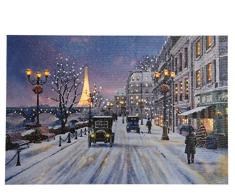 Kaemingk Canvas con Scenario Parigino con LED Bianco Natale Decorazioni, Multicolore, 8719152355099