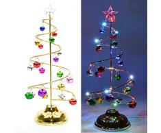 Shatchi 11844-SPIRAL-TREE-BELL-25,5 cm campana a spirale per albero di Natale LED pre-illuminato, decorazione per la casa, 26 cm, idea regalo, multicolore