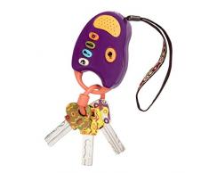 B. toys – FunKeys giocattolo – Mazzo di chiavi per bambini – Chiavi di macchina e portachiavi viola con luci e suoni – 6 mesi in su