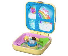 Polly Pocket- Magia degli Unicorni Playset con 3 Nascondigli da Rivelare, 3 Accessori, 1 Micro Bambola Shani e Sticker, Giocattolo per Bambini 4+ Anni, GDK78