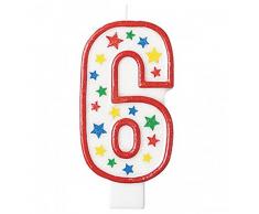 GIVI Itali 51466 Italia Numerale Candela Gigante 6 Glitter cm. 13.5