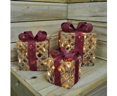 Kaemingk Set 3 Luminose Pacco Natale Luci E Decorazioni, Multicolore, 8718532526319