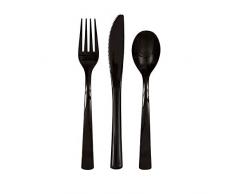 Unique Party 39497 - Posate, colore: Nero