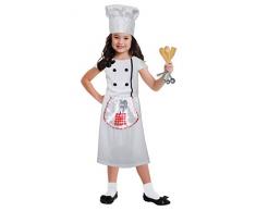 joker 997571 - Chef Bambina Costume di Carnevale in Busta, Bianco
