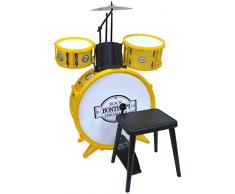 Bontempi 51 4501 - Batteria a tre elementi, munita di sgabello e bacchette