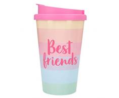 Depesche 2180.006 to-Go - Tazza in plastica con scritta Best Friends, 350 ml, multicolore