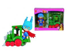 Simba 109302119 - Bambola Masha Supereroina con Treno, 12 cm