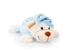 Bayer Design- Luce Bambini, Peluche per la Nanna, Lampada Notturna con proiettore Stelle, 6 Melodie, Colore Blu, 69508AA
