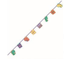 Procos 90566 - Ghirlanda di Carta con Dinosauri, Colore: Lilla