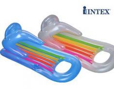 Intex 58802 - Materassino Poltrona Abbronzante, 160 x 85 cm, Bianco/Azzurro , Modelli/Colori Assortiti, 1 Pezzo
