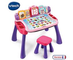 VTech - Scrivania interattiva 4 in 1 Rosa con Funzione di Scrittura, educativa e evolutiva