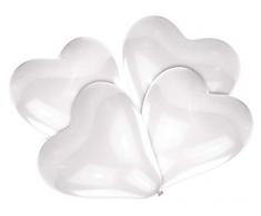 amscan 9904032 - Palloncini in Lattice a Forma di Cuore, 5 Pezzi, Colore: Bianco