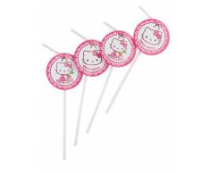 Procos- Confezione da 6 Cannucce Hello Kitty, Decorazione Compleanno, Multicolore, PR89442