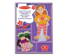 Melissa & Doug- Maggie Bambola in Legno con Guardaroba Magnetizzato, Multicolore, 13552