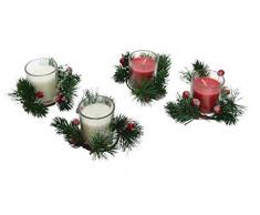 Kaemingk Confezione 2 Portacandele con Candela Profumata con Pino E Bacche, Multicolore, 8718533307443