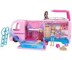 Barbie FBR34 Camper dei Sogni per Bambole con Piscina, Bagno, Cucina e Tanti Accessori, Giocattolo per Bambini 3 + Anni,
