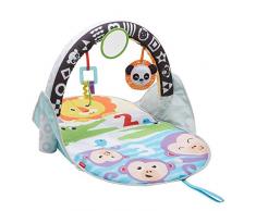Fisher-Price Palestrina Pieghevole degli Animali con Arco in Bianco e Nero per Stimolare la Vista, con Soffice Tappetino e Giochi per Neonati, Multicolore, FXC14