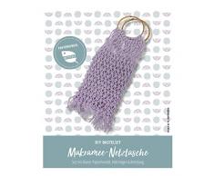 Pracht Creatives Hobby Creare Una Borsa a Rete macramè, Set Completo con Corda di Carta Riciclata Viola, Anelli in Legno e Istruzioni (Lingua Italiana Non Garantita), 5953-60521