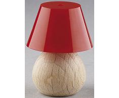 Kahlert Luce 10465 - Mini Doll Accessori - Lampada da Tavolo Gamba di Legno, Ombrello, Rosso