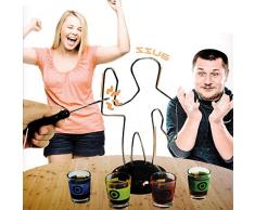 Out of the blue Gioco Alcolico, Filo Scottante, con 4 Bicchieri, 22 cm, per 2 Pile AAA, Multicolore, 19 x 22.7 x 10 cm