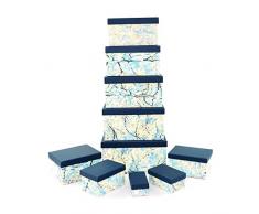 Gifts 4 All Occasions Limited SHATCHI-1294 - Scatole portaoggetti con coperchi Shatchi, decorazione per la casa, regali di Natale e feste, 11672, multicolore