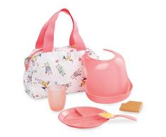 Corolle Set di Accessori Composto da Borsa, Piatto, Tazza, Cucchiaio, Bavaglino e Biscotto Mealtime, Colore Rosa, 0, 9000140320