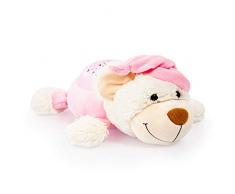 Bayer Design- Luce Bambini, Peluche per la Nanna, Lampada Notturna con proiettore Stelle, 6 Melodie, Colore Rosa, 69507AA