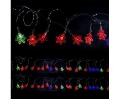 Gifts 4 All Occasions Limited SHATCHI-478 - Striscia di 20 luci LED multicolore a forma di fiocco di neve