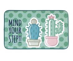 Ardite x ZK50037 - Tappeto in flanella di cactus, colore: verde, 45 x 75 cm