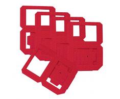 Folia 9820/5 - spazi Lanterna 3D Ondulato, 5 Pezzi, Circa 14 x 14 x 18, 5 cm, Rosso