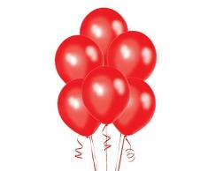 Gifts 4 All Occasions Limited SHATCHI-1214 SHATCHI 5 palloncini rossi metallizzati in lattice di qualità elio per matrimonio, Natale, anniversario, compleanno, festa, 30,5 cm