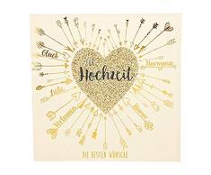 Depesche 8211.044 - Biglietto di Auguri con Decorazione Glitterata, per Matrimonio, Multicolore