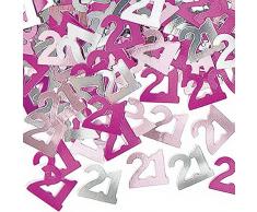 Gifts 4 All Occasions Limited SHATCHI-356 - Confezione da 2 coriandoli per 21° compleanno, colore: rosa