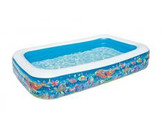 Best Way Piscina Family Rettangolare 3 Anelli con Decoro Pesci Cm. 305X183X56