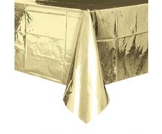Lamina d oro tovaglia di plastica, 2,7 x 1,4 m