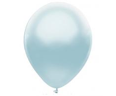50 pezzi 12 (30CM) Palloncini di alta qualità Perle metallizzate ad aria o ad elio Matrimonio Compleanno Decorazione per feste di Natale Disponibile in 14 colori (Azzurro)