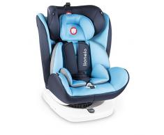 Lionelo Bastiaan Seggiolino auto gruppo 0 I II e III da 0 a 36 kg girevole a 360 protezioni laterali Isofix e Top Tether Reclinabile con tettuccio ECE R44 04, Blu