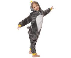 corimori (14+ Modelli) Pigiama Animali Bambini Costume Kigurumi Tuta Animale Cosplay Carnevale, (110-130 cm), Pinguino, 1851