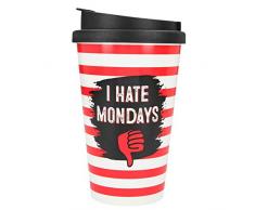 Depesche 2180.026 to-Go - Tazza in plastica con scritta I Hate Mondays, 350 ml, multicolore
