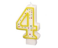 amscan Candela numerata, bianco, pois, colori assortiti