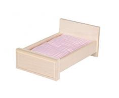 Rlke Holzspielzeug 22265 - Letto con Cuscino Rustikal,Letto M.Cuscino Rustico