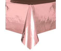 Foil oro rosa tovaglia di plastica, 2,7 x 1,4 m