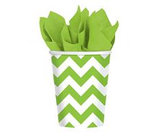 Amscan International – 581492 – 53 Kiwi Chevron Bicchieri di carta, 266 ml