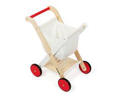 Kledio Carrello della Spesa Giocattolo per Bambini in Legno FSC® 100 % - Gioco per Bimbi dai 3 Anni in Su | Adatto anche come Girello per i Primi Passi | Gioco Sicuro e Stimolante